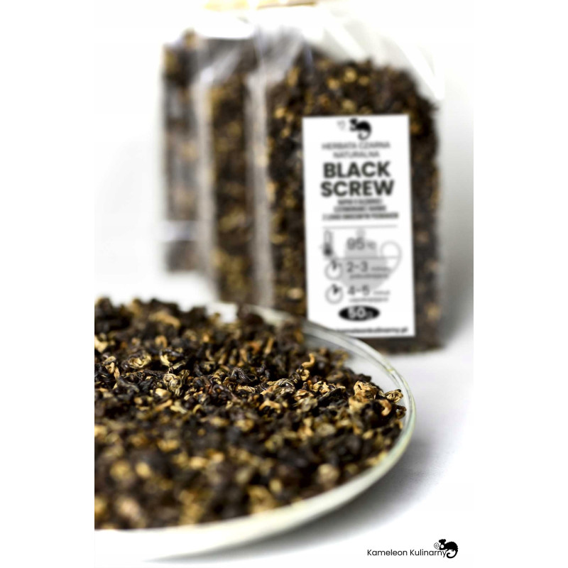 HERBATA CZARNA Premium naturalna BLACK SCREW wyjątkowa bardzo dobra 50g