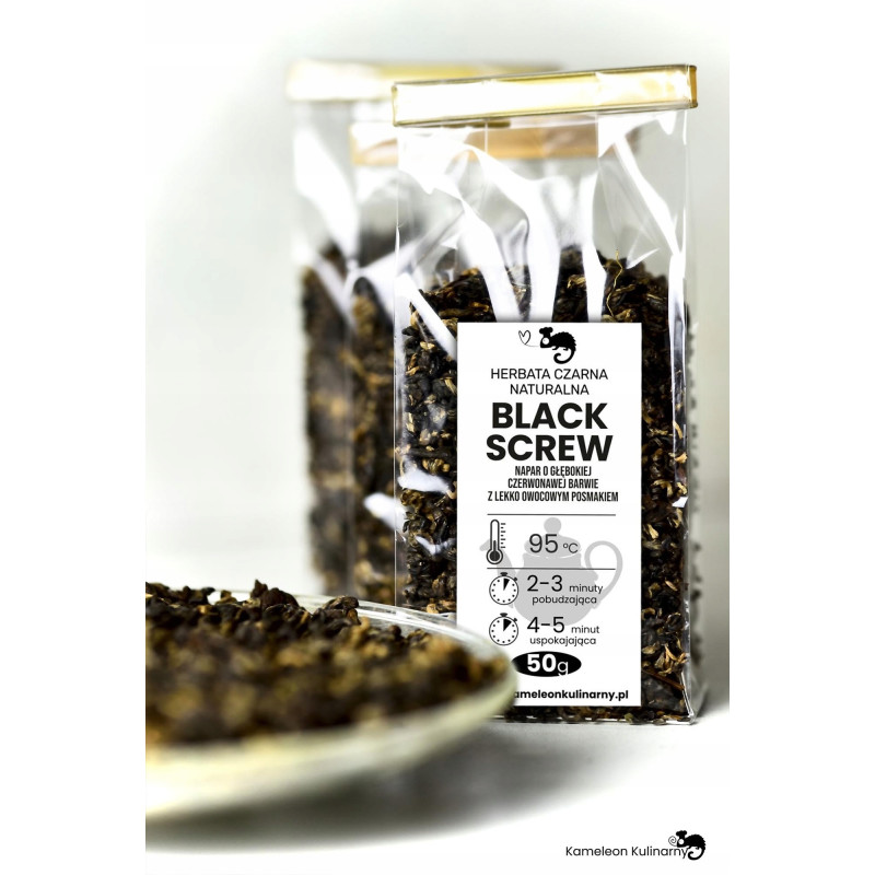 HERBATA CZARNA Premium naturalna BLACK SCREW wyjątkowa bardzo dobra 50g