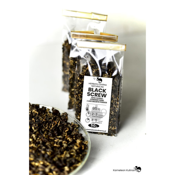HERBATA CZARNA Premium naturalna BLACK SCREW wyjątkowa bardzo dobra 50g HERBATA CZARNA Premium naturalna BLACK SCREW wyjątkowa bardzo dobra 50g