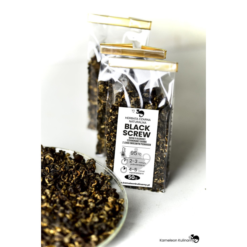 HERBATA CZARNA Premium naturalna BLACK SCREW wyjątkowa bardzo dobra 50g