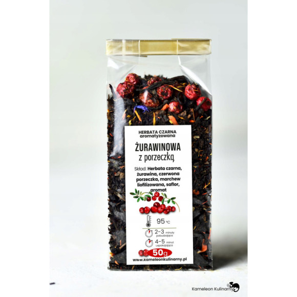 HERBATA czarna ŻURAWINOWA Z PORZECZKĄ 50g HERBATA czarna ŻURAWINOWA Z PORZECZKĄ 50g