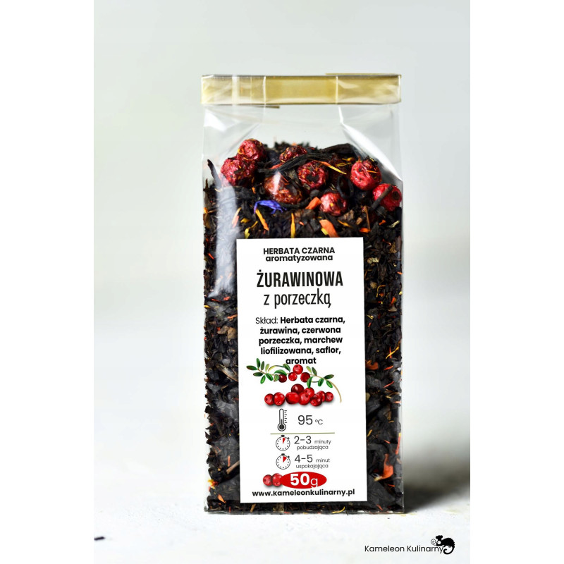 HERBATA czarna ŻURAWINOWA Z PORZECZKĄ 50g