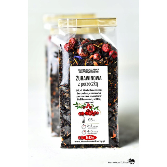 HERBATA czarna ŻURAWINOWA Z PORZECZKĄ 50g HERBATA czarna ŻURAWINOWA Z PORZECZKĄ 50g