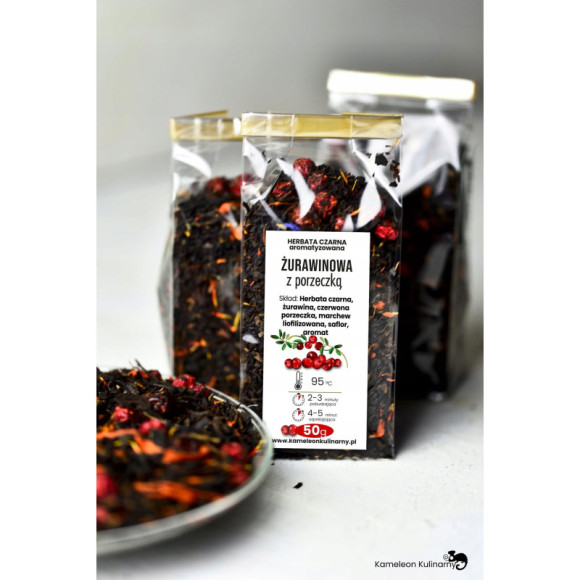 HERBATA czarna ŻURAWINOWA Z PORZECZKĄ 50g HERBATA czarna ŻURAWINOWA Z PORZECZKĄ 50g