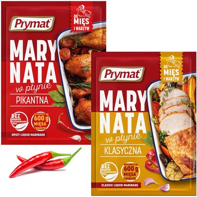 Prymat MARYNATA W PŁYNIE PIKANTNA + KLASYCZNA na 0,6KG