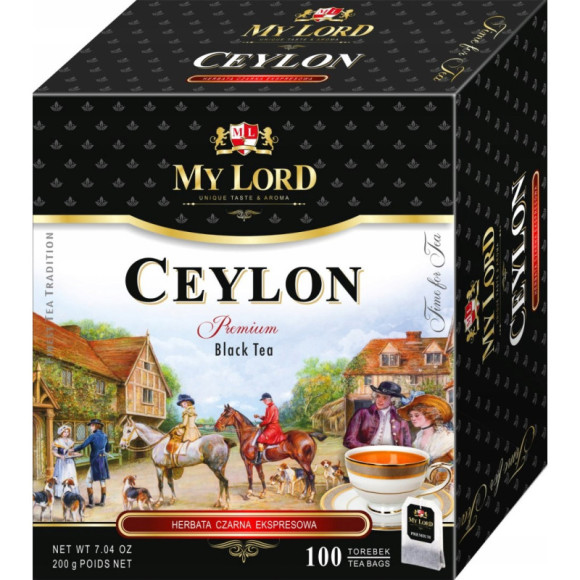 MY LORD HERBATA CZARNA CEYLON PREMIUM ekspresowa 100 saszetek 200g 0,2KG MY LORD HERBATA CZARNA CEYLON PREMIUM ekspresowa 100 saszetek 200g 0,2KG