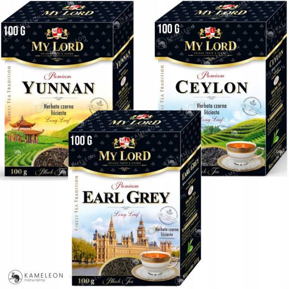 MY LORD HERBATA EARL GREY YUNNAN CEYLON zestaw 300g MY LORD HERBATA EARL GREY YUNNAN CEYLON zestaw 300g