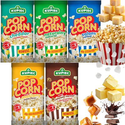 Kupiec POPCORN MIX 5 SMAKÓW do mikrofalówki smaczna