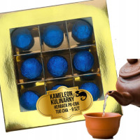 BOMBONIERKA HERBATA czerwona PU-ERH PUERH TUO CHA niebieska 9szt PREZENT