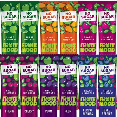 FRUIT MOOD batonik owocowy BEZ DODATKU CUKRU10g MIX 6