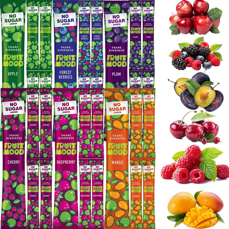 FRUIT MOOD batonik owocowy BEZ DODATKU CUKRU 10g MIX 6