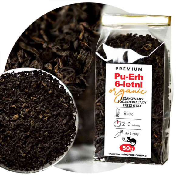 HERBATA czerwona PU-ERH PUERH 6-LETNI ORGANIC 50g HERBATA czerwona PU-ERH PUERH 6-LETNI ORGANIC 50g