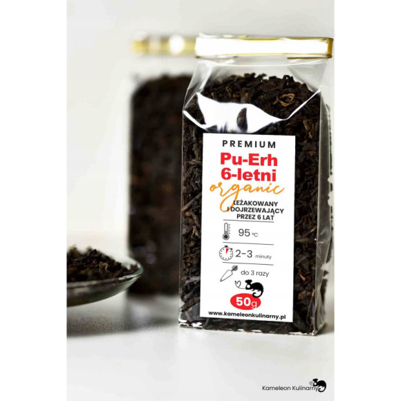 HERBATA czerwona PU-ERH PUERH 6-LETNI ORGANIC 50g HERBATA czerwona PU-ERH PUERH 6-LETNI ORGANIC 50g