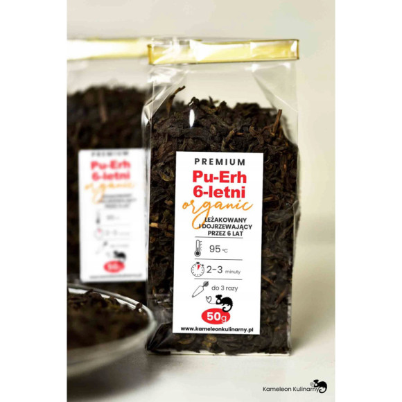 HERBATA czerwona PU-ERH PUERH 6-LETNI ORGANIC 50g HERBATA czerwona PU-ERH PUERH 6-LETNI ORGANIC 50g