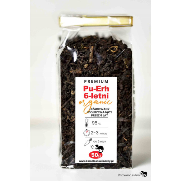 HERBATA czerwona PU-ERH PUERH 6-LETNI ORGANIC 50g HERBATA czerwona PU-ERH PUERH 6-LETNI ORGANIC 50g