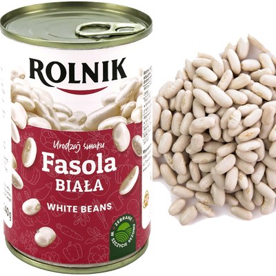 Rolnik FASOLA BIAŁA KONSEROWOWA w zalewie PUSZKA 400ml