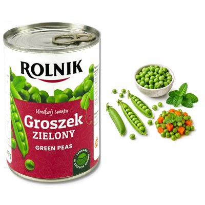 Rolnik GROSZEK ZIELONY KONSERWOWY w naturalnej zalewie 400G