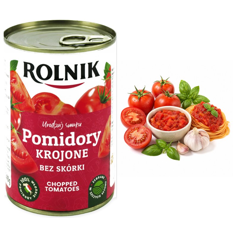 Rolnik POMIDORY W SOSIE WŁASNYM KROJONE bez skórki 425ML