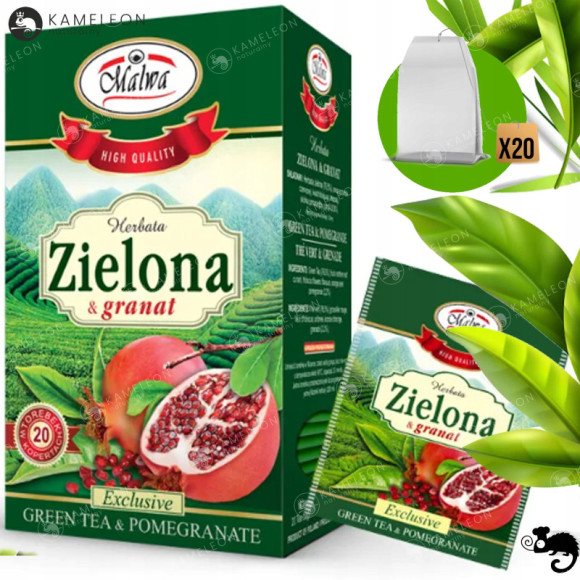 MALWA HERBATA High quality ZIELONA & GRANAT Z GRANATEM x20 saszetek 30G MALWA HERBATA High quality ZIELONA & GRANAT Z GRANATEM x20 saszetek 30G