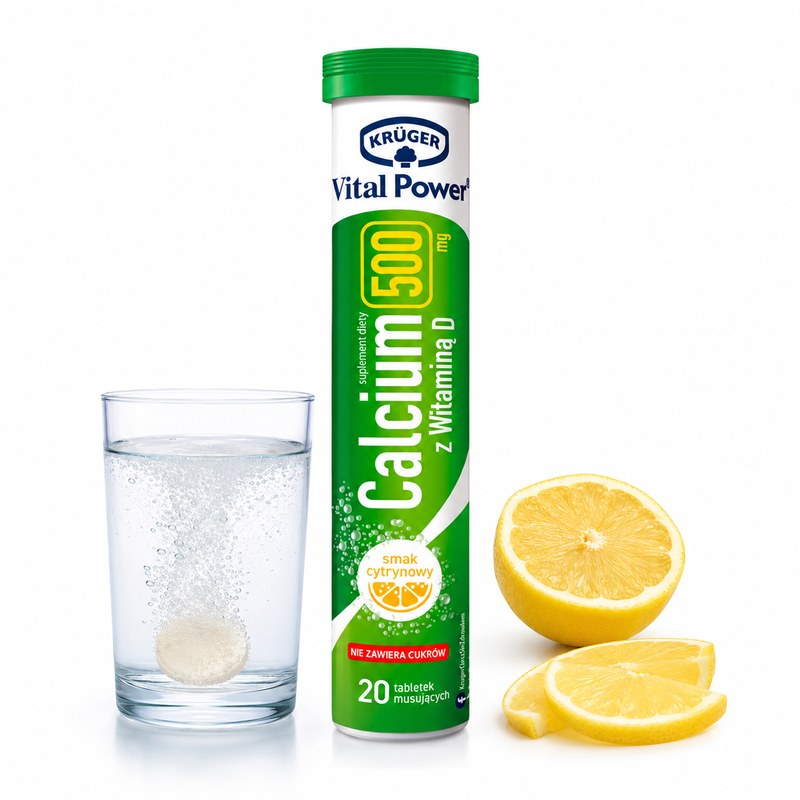 Kruger Vital Power Calcium 500mg + Witamina D smak