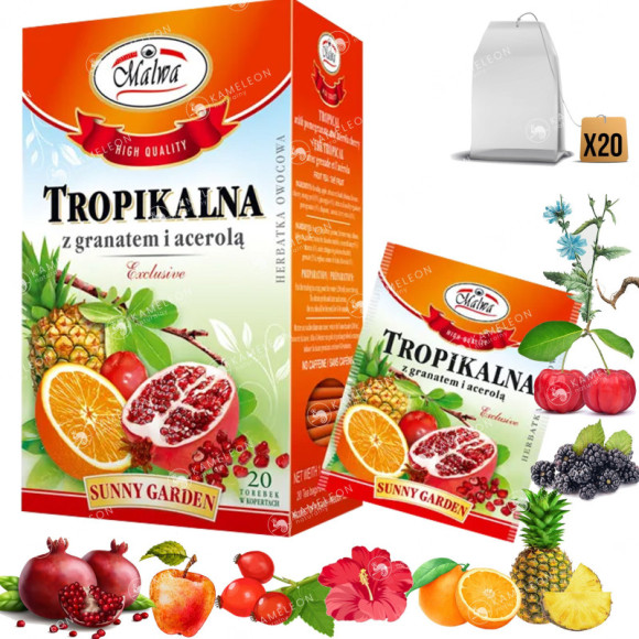 MALWA HERBATA owocowa TROPIKALNA GRANAT ACEROLA MALWA HERBATA owocowa TROPIKALNA GRANAT ACEROLA
