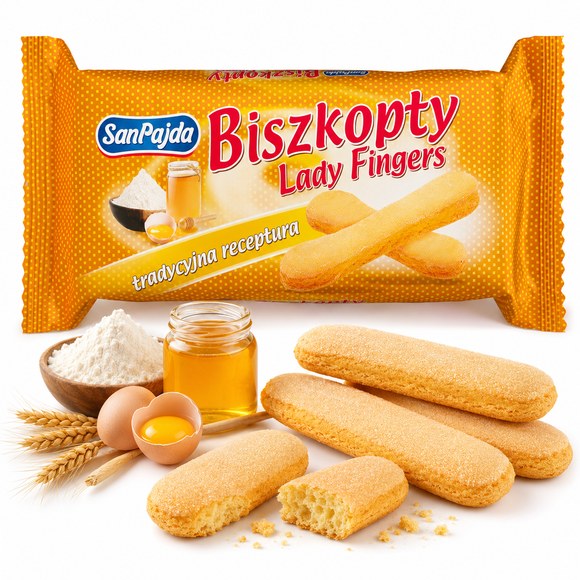 San-Pajda BISZKOPTY DŁUGIE JĘZYCZKI LADY FINGERS ciasta