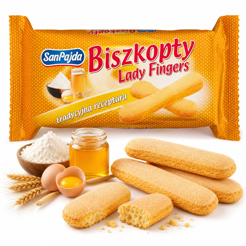 San-Pajda BISZKOPTY DŁUGIE JĘZYCZKI LADY FINGERS ciasta