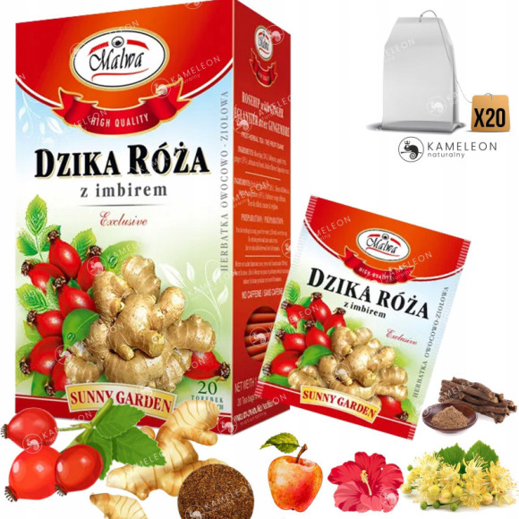 MALWA HERBATA SUNNY GARDEN DZIKA RÓŻA + IMBIR x20 MALWA HERBATA SUNNY GARDEN DZIKA RÓŻA + IMBIR x20