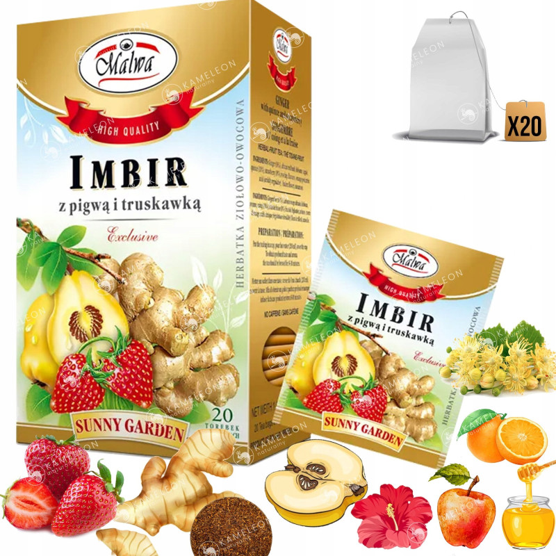 MALWA HERBATA SUNNY GARDEN IMBIR +PIGWA +TRUSKAWKA