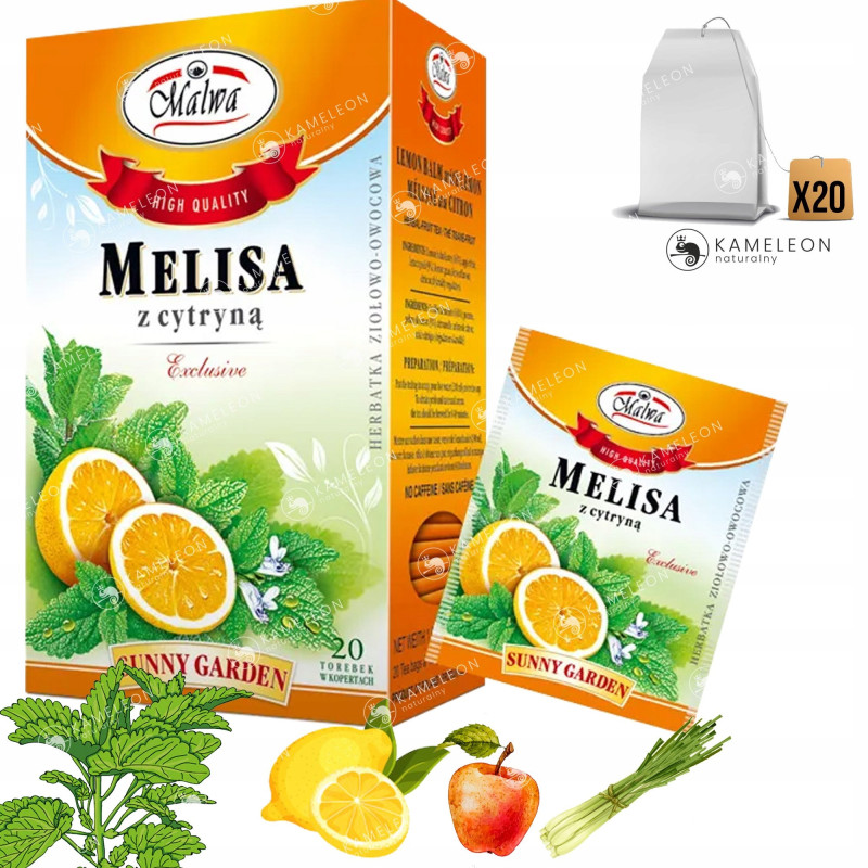 MALWA HERBATA SUNNY GARDEN MELISA Z CYTRYNĄ x20