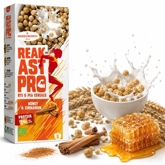 Nordcrunch PŁATKI ŻYTNIO-OWSIANE KULKI CYNAMONOWE 150G