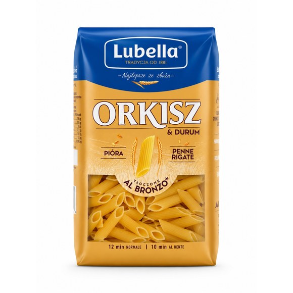 Lubella MAKARON orkiszowy ORKISZ PIÓRA penne 400G