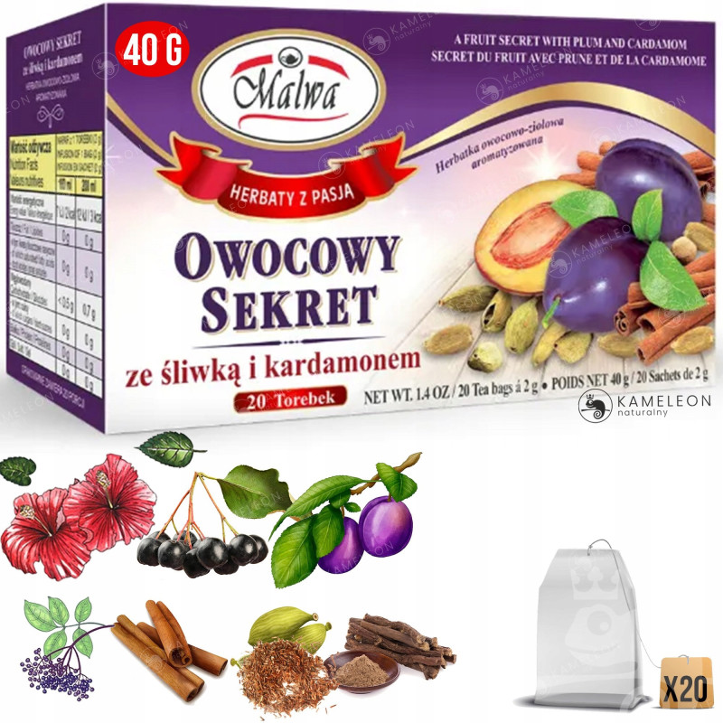 Malwa Herbatka HERBATA OWOCOWA OWOCOWY SEKRET