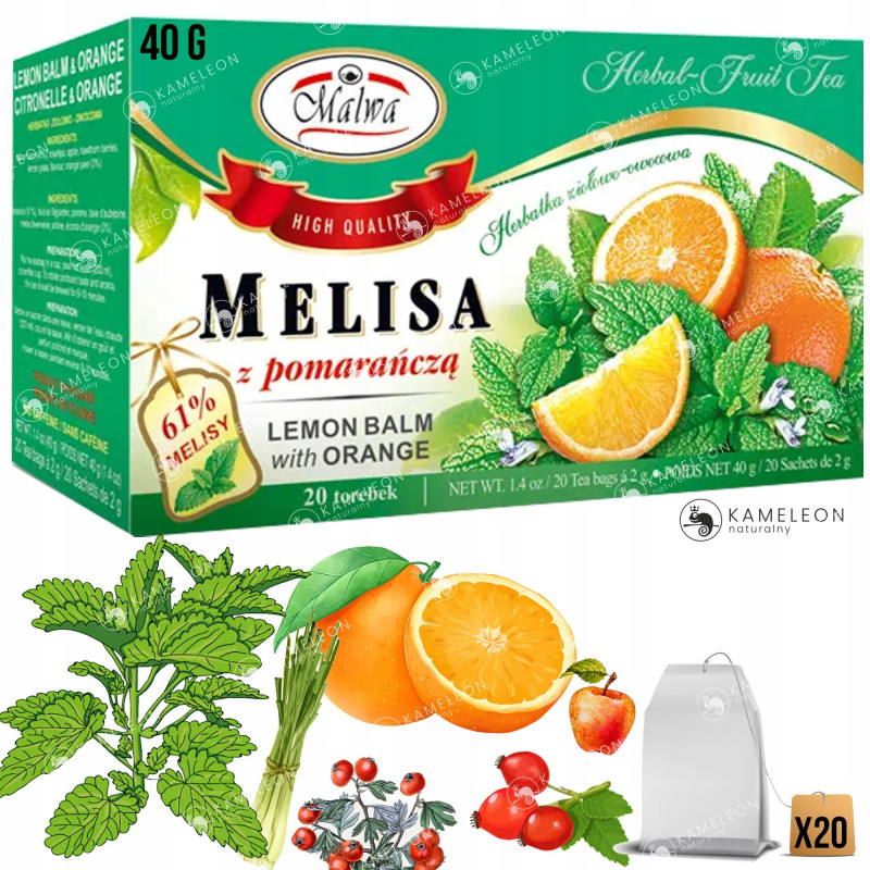 MALWA MELISA MELISSA Z POMARAŃCZĄ saszetki x20 40G