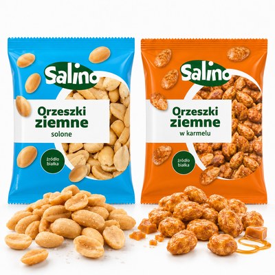 Salino ORZESZKI ZIEMNE SOLONE + KARMELOWE przekąska MIX 2