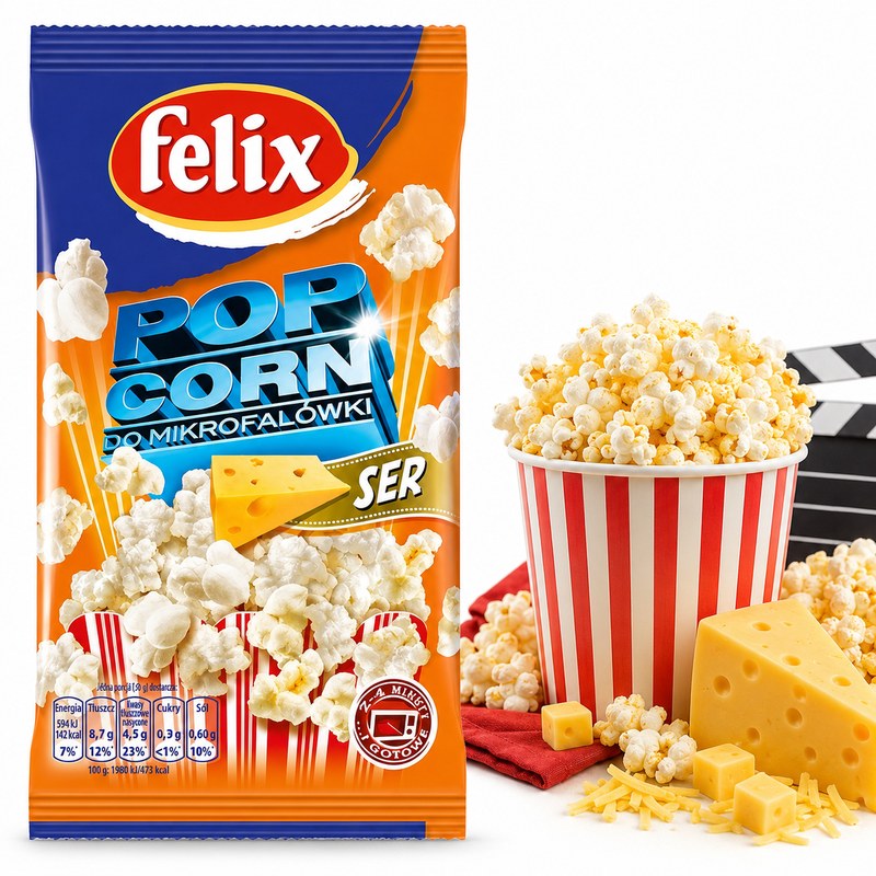 Felix POPCORN O SMAKU SEROWYM DO MIKROFALÓWKI 90 G