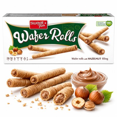 Sweet Plus Wafer Rolls RURKI WAFLOWE z kremem orzechowym