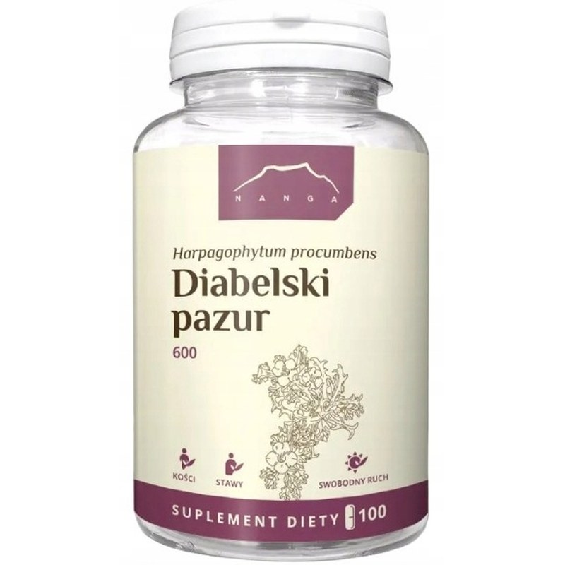 Nanga DIABELSKI PAZUR 600MG STAWY KOŚCI MIĘŚNIE 100 kapsułek