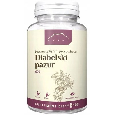 Nanga DIABELSKI PAZUR 600MG STAWY KOŚCI MIĘŚNIE 100 kapsułek
