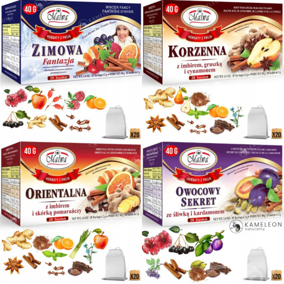 MALWA 19x HERBATA OWOCOWA saszetki MIX SMAKÓW x380 MALWA 19x HERBATA OWOCOWA saszetki MIX SMAKÓW x380