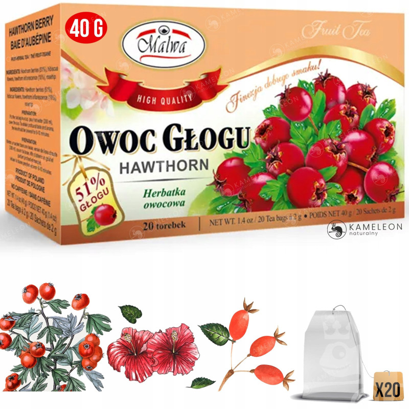 MALWA 19x HERBATA OWOCOWA saszetki MIX SMAKÓW x380