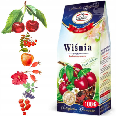 Malwa HERBATA HERBATKA High Quality OWOCOWA WIŚNIOWA WIŚNIA SUSZ 100G