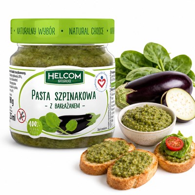 Helcom PASTA SZPINAKOWA Z BAKŁAŻANEM bezglutenowa wegańska