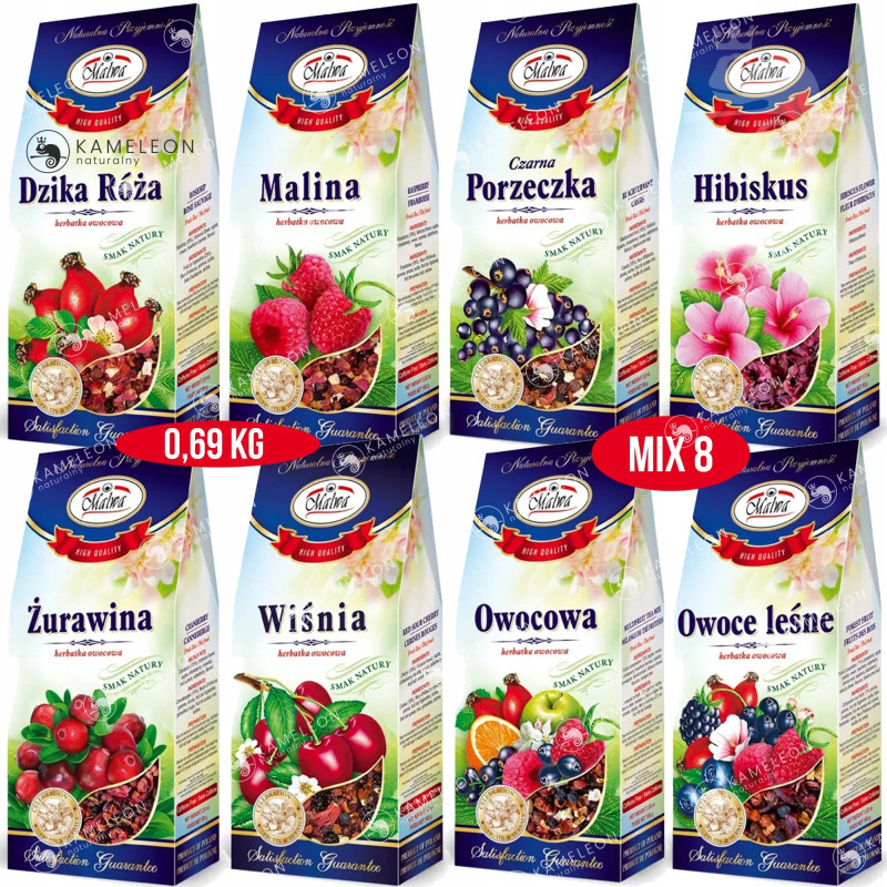 Malwa HERBATA HERBATKA OWOCOWA MIX 8 SMAKÓW 0,69KG