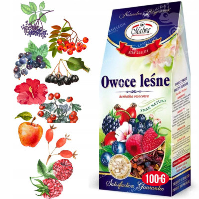 Malwa HERBATA OWOCOWA OWOCE LEŚNE SUSZ jabłko jarzębina aronia głóg 100g