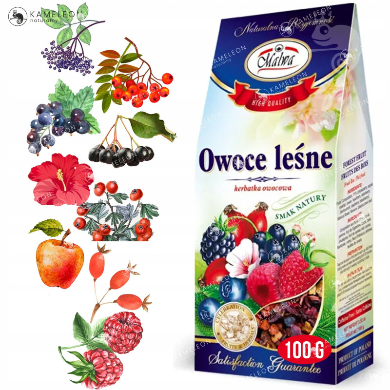 Malwa HERBATA OWOCOWA OWOCE LEŚNE SUSZ jabłko jarzębina aronia głóg 100g