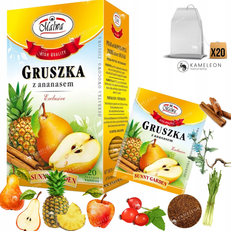 MALWA HERBATA SUNNY GARDEN GRUSZKA Z ANANASEM x20