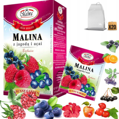 MALWA HERBATA SUNNY GARDEN MALINA + JAGODA + ACAI