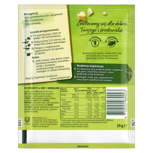 Knorr FIX 4 SERY Z BROKUŁAMI 39g KRÓTKA DATA