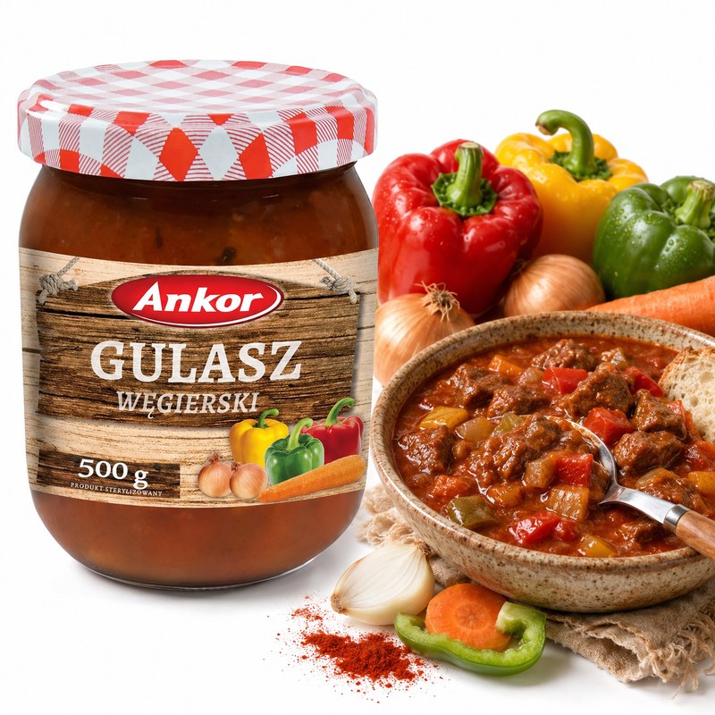 Ankor GULASZ WĘGIERSKI Z MIĘSEM I WARZYWAMI sycące danie